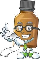 Syrup cure bottle Cartoon character vector