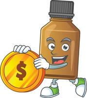 Syrup cure bottle Cartoon character vector