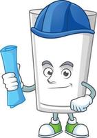 Glass of milk Cartoon character vector