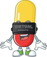 Red yellow capsules Cartoon character vector