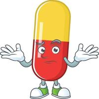 Red yellow capsules Cartoon character vector