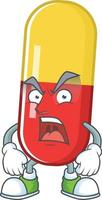 Red yellow capsules Cartoon character vector