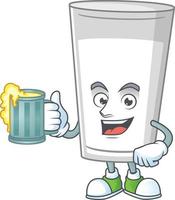 vaso de Leche dibujos animados personaje vector