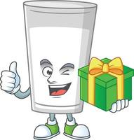 Glass of milk Cartoon character vector