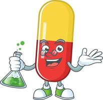 Red yellow capsules Cartoon character vector