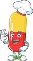 Red yellow capsules Cartoon character vector