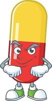 Red yellow capsules Cartoon character vector