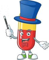 Red yellow capsules Cartoon character vector