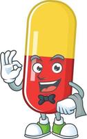 Red yellow capsules Cartoon character vector