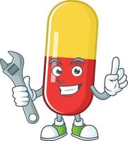 Red yellow capsules Cartoon character vector