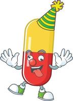 Red yellow capsules Cartoon character vector