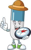 Vitamin pills Cartoon character vector