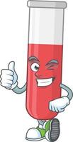 Red test tube Cartoon character vector