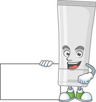 blanco el plastico tubo dibujos animados personaje vector