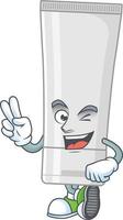 White plastic tube Cartoon character vector