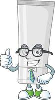 White plastic tube Cartoon character vector