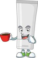 White plastic tube Cartoon character vector