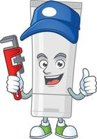 White plastic tube Cartoon character vector