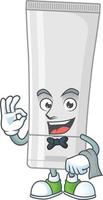 White plastic tube Cartoon character vector