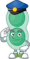 Cartoon character of green streptococcus pneumoniae vector