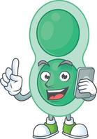 Cartoon character of green streptococcus pneumoniae vector