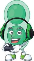 Cartoon character of green streptococcus pneumoniae vector