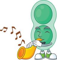 Cartoon character of green streptococcus pneumoniae vector