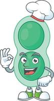 Cartoon character of green streptococcus pneumoniae vector