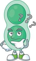 Cartoon character of green streptococcus pneumoniae vector