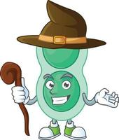 Cartoon character of green streptococcus pneumoniae vector