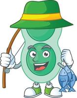 Cartoon character of green streptococcus pneumoniae vector