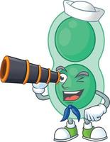 dibujos animados personaje de verde estreptococo pneumoniae vector