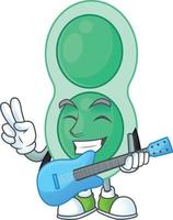 Cartoon character of green streptococcus pneumoniae vector