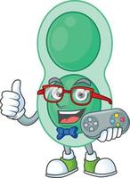 Cartoon character of green streptococcus pneumoniae vector