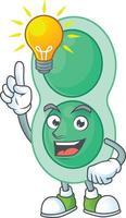 Cartoon character of green streptococcus pneumoniae vector