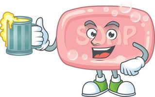 Pink soap Cartoon character vector