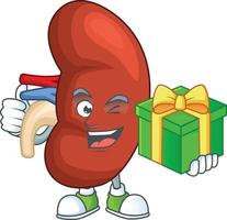 Right human kidney Cartoon character vector