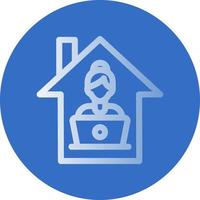 Women Working at Home Vector Icon Design