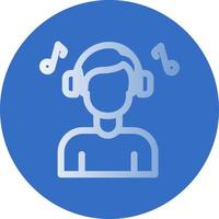 Listening Music Vector Icon Design