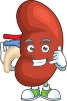 Right human kidney Cartoon character vector