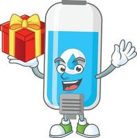 Wall hand sanitizer Cartoon character vector