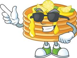 Lemon cream pancake Cartoon character vector