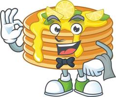 Lemon cream pancake Cartoon character vector