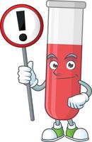 Red test tube Cartoon character vector