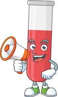 Red test tube Cartoon character vector