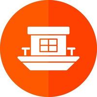 Houseboat Vector Icon Design