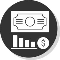 diseño de icono de vector de pérdida de dinero