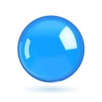 3d illustration of floating blue color bubble on white background vector