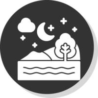 Night Landscape Vector Icon Design