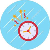 New Year Clock Vector Icon Design